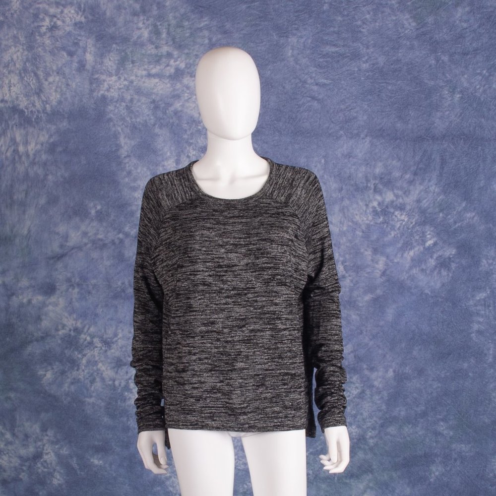 Rag & Bone Marled Knit Sweater | Black & Grey Boxy Fit | Size M